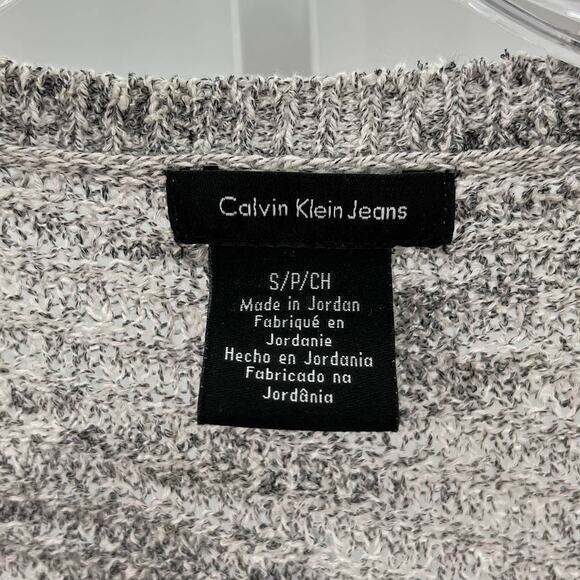Calvin Klein Jeans Gray V Neck Long Sleeve Lightweight Cozy Designer Sweater S - Picture 5 of 8